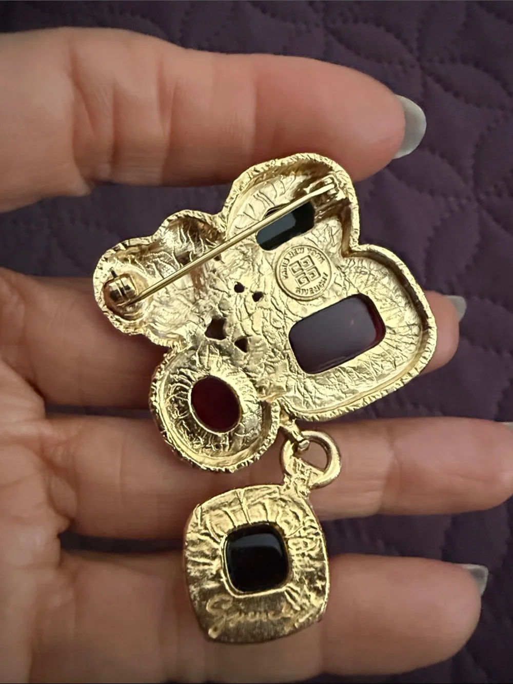 Authentic Vintage Givenchy Cabochon Brooch